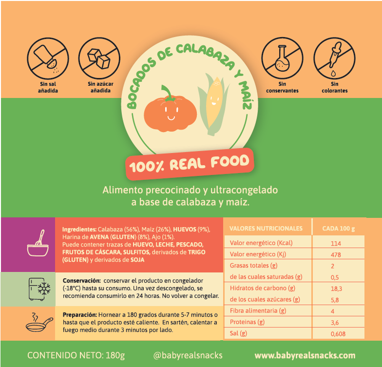 Bocados de Calabaza y Maiz - 10 Unidades