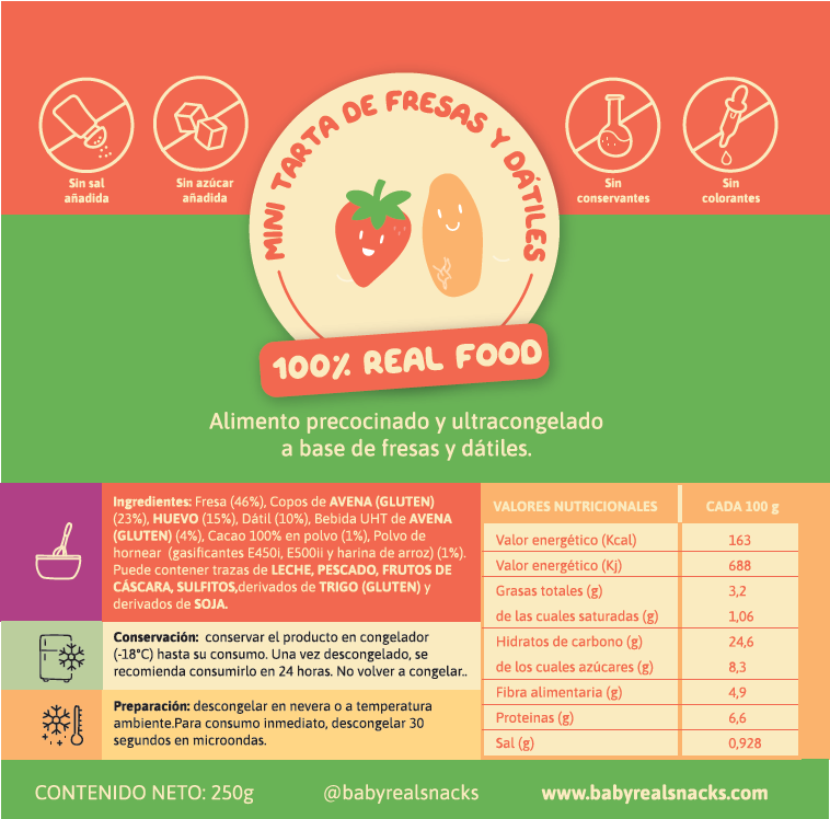 Mini Tarta de Fresas y Dátiles - 17 Unidades