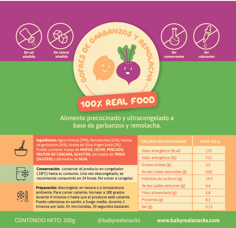 Chickpea and Beetroot Waffle - 18 units