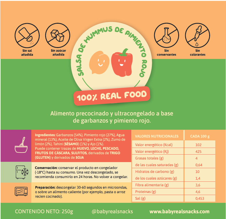 Hummus / Salsa de Pimiento Rojo - 12 Unidades