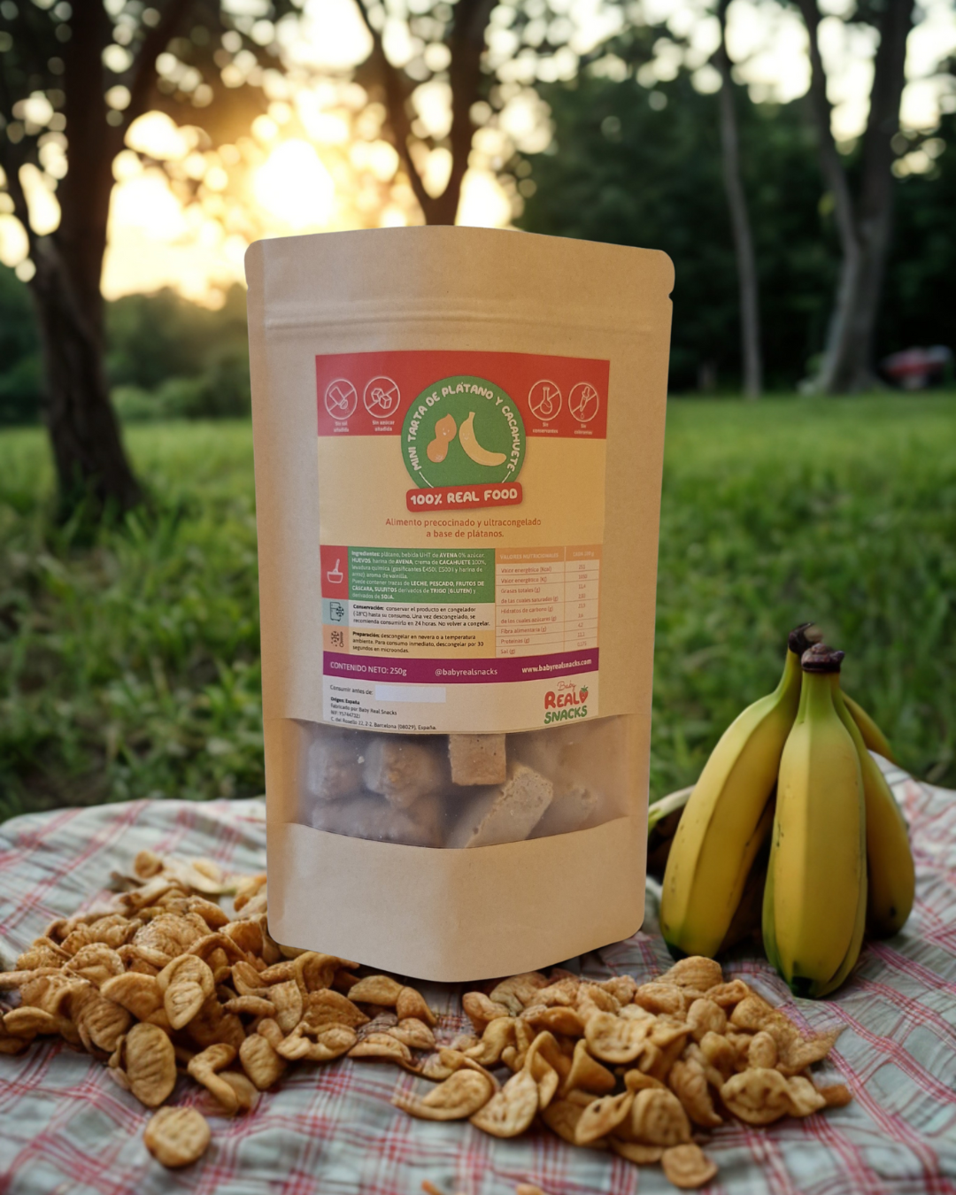 Mini Tartas de Plátano y Cacahuete - 18 Unidades